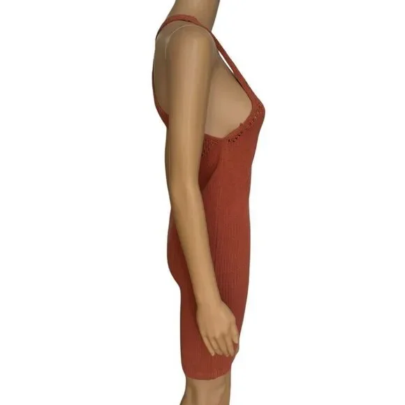 Free People Knockout Swit Slip Knit Mini Dress Sleeveless Sun Blossom Size S - Picture 3 of 8